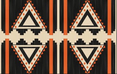 Geometrik etnik desen pürüzsüz, Yerli Amerikan etnik tasarımı, arka plan, perde, halı, duvar kağıdı, giysi, ambalaj, Batik, vektör çizimi için Güneybatı dekor tasarımı.