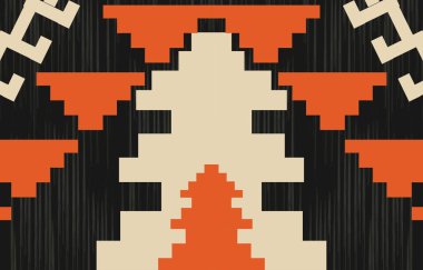 Geometrik etnik desen pürüzsüz, Yerli Amerikan etnik tasarımı, arka plan, perde, halı, duvar kağıdı, giysi, ambalaj, Batik, vektör çizimi için Güneybatı dekor tasarımı.