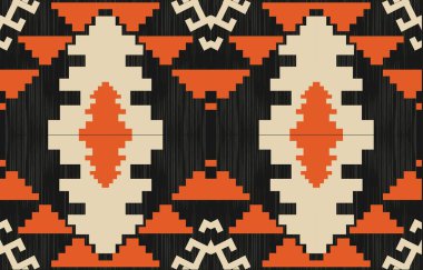 Geometrik etnik desen pürüzsüz, Yerli Amerikan etnik tasarımı, arka plan, perde, halı, duvar kağıdı, giysi, ambalaj, Batik, vektör çizimi için Güneybatı dekor tasarımı.