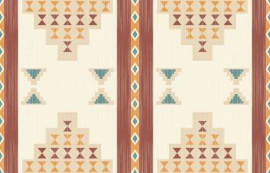 Geometrik etnik desen pürüzsüz, Yerli Amerikan etnik tasarımı, arka plan, perde, halı, duvar kağıdı, giysi, ambalaj, Batik, vektör çizimi için Güneybatı dekor tasarımı.