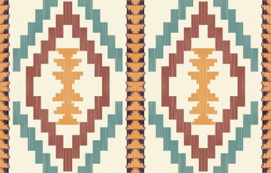 Geometrik etnik desen pürüzsüz, Yerli Amerikan etnik tasarımı, arka plan, perde, halı, duvar kağıdı, giysi, ambalaj, Batik, vektör çizimi için Güneybatı dekor tasarımı.