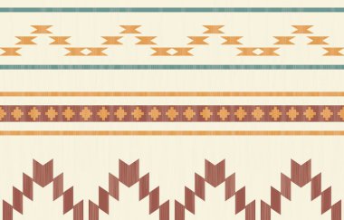 Geometrik etnik desen pürüzsüz, Yerli Amerikan etnik tasarımı, arka plan, perde, halı, duvar kağıdı, giysi, ambalaj, Batik, vektör çizimi için Güneybatı dekor tasarımı.