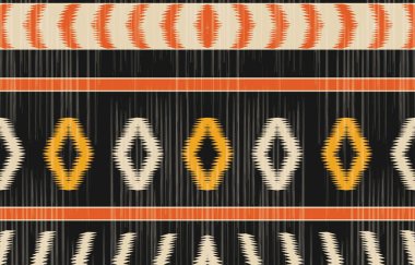 Aztek ve Navajo motiflerinin yer aldığı geometrik etnik Amerikan Yerli kabile desenleri kusursuz bir dekoratif doku oluşturur. Arkaplan, perde, halı, giysi, ambalaj için tasarım, Batik.