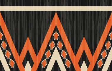 Aztek ve Navajo motiflerinin yer aldığı geometrik etnik Amerikan Yerli kabile desenleri kusursuz bir dekoratif doku oluşturur. Arkaplan, perde, halı, giysi, ambalaj için tasarım, Batik.
