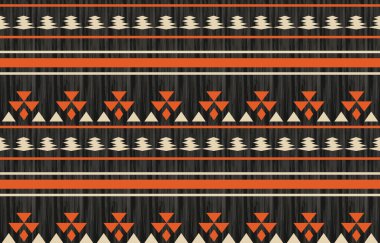 Aztek ve Navajo motiflerinin yer aldığı geometrik etnik Amerikan Yerli kabile desenleri kusursuz bir dekoratif doku oluşturur. Arkaplan, perde, halı, giysi, ambalaj için tasarım, Batik.
