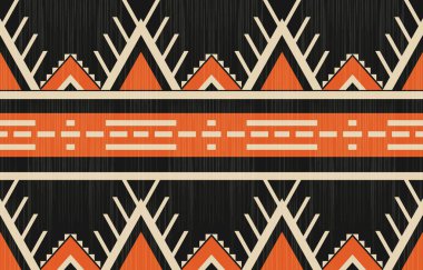 Aztek ve Navajo motiflerinin yer aldığı geometrik etnik Amerikan Yerli kabile desenleri kusursuz bir dekoratif doku oluşturur. Arkaplan, perde, halı, giysi, ambalaj için tasarım, Batik.