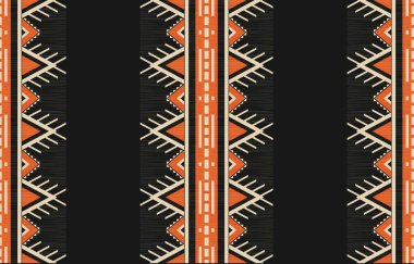 Aztek ve Navajo motiflerinin yer aldığı geometrik etnik Amerikan Yerli kabile desenleri kusursuz bir dekoratif doku oluşturur. Arkaplan, perde, halı, giysi, ambalaj için tasarım, Batik.