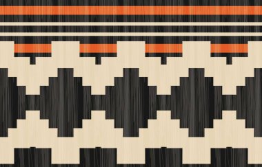Aztek ve Navajo motiflerinin yer aldığı geometrik etnik Amerikan Yerli kabile desenleri kusursuz bir dekoratif doku oluşturur. Arkaplan, perde, halı, giysi, ambalaj için tasarım, Batik.