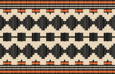 Aztek ve Navajo motiflerinin yer aldığı geometrik etnik Amerikan Yerli kabile desenleri kusursuz bir dekoratif doku oluşturur. Arkaplan, perde, halı, giysi, ambalaj için tasarım, Batik.