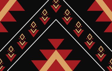 Aztek ve Navajo motiflerinin yer aldığı geometrik etnik Amerikan Yerli kabile desenleri kusursuz bir dekoratif doku oluşturur. Arkaplan, perde, halı, giysi, ambalaj için tasarım, Batik.