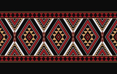 Aztek ve Navajo motiflerinin yer aldığı geometrik etnik Amerikan Yerli kabile desenleri kusursuz bir dekoratif doku oluşturur. Arkaplan, perde, halı, giysi, ambalaj için tasarım, Batik.