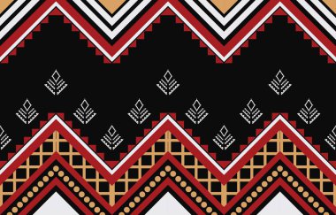Aztek ve Navajo motiflerinin yer aldığı geometrik etnik Amerikan Yerli kabile desenleri kusursuz bir dekoratif doku oluşturur. Arkaplan, perde, halı, giysi, ambalaj için tasarım, Batik.