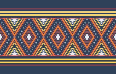 Aztek ve Navajo motiflerinin yer aldığı geometrik etnik Amerikan Yerli kabile desenleri kusursuz bir dekoratif doku oluşturur. Arkaplan, perde, halı, giysi, ambalaj için tasarım, Batik.
