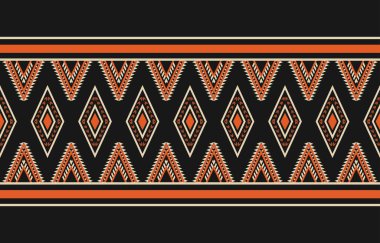 Aztek ve Navajo motiflerinin yer aldığı geometrik etnik Amerikan Yerli kabile desenleri kusursuz bir dekoratif doku oluşturur. Arkaplan, perde, halı, giysi, ambalaj için tasarım, Batik.