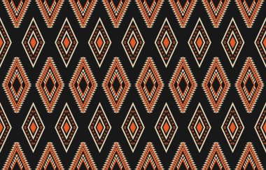 Aztek ve Navajo motiflerinin yer aldığı geometrik etnik Amerikan Yerli kabile desenleri kusursuz bir dekoratif doku oluşturur. Arkaplan, perde, halı, giysi, ambalaj için tasarım, Batik.