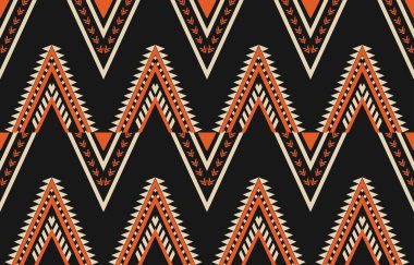 Aztek ve Navajo motiflerinin yer aldığı geometrik etnik Amerikan Yerli kabile desenleri kusursuz bir dekoratif doku oluşturur. Arkaplan, perde, halı, giysi, ambalaj için tasarım, Batik.