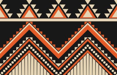 Aztek ve Navajo motiflerinin yer aldığı geometrik etnik Amerikan Yerli kabile desenleri kusursuz bir dekoratif doku oluşturur. Arkaplan, perde, halı, giysi, ambalaj için tasarım, Batik.