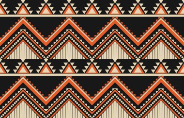 Aztek ve Navajo motiflerinin yer aldığı geometrik etnik Amerikan Yerli kabile desenleri kusursuz bir dekoratif doku oluşturur. Arkaplan, perde, halı, giysi, ambalaj için tasarım, Batik.