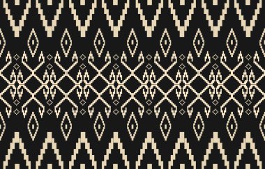 Aztek ve Navajo motiflerinin yer aldığı geometrik etnik Amerikan Yerli kabile desenleri kusursuz bir dekoratif doku oluşturur. Arkaplan, perde, halı, giysi, ambalaj için tasarım, Batik.