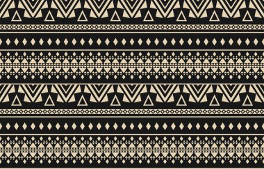 Aztek ve Navajo motiflerinin yer aldığı geometrik etnik Amerikan Yerli kabile desenleri kusursuz bir dekoratif doku oluşturur. Arkaplan, perde, halı, giysi, ambalaj için tasarım, Batik.