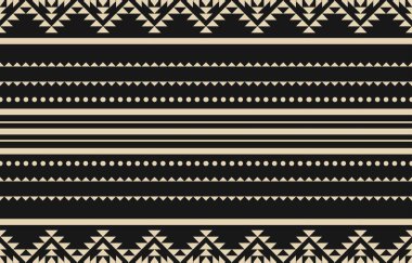 Aztek ve Navajo motiflerinin yer aldığı geometrik etnik Amerikan Yerli kabile desenleri kusursuz bir dekoratif doku oluşturur. Arkaplan, perde, halı, giysi, ambalaj için tasarım, Batik.