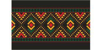 Aztek ve Navajo motiflerinin yer aldığı geometrik etnik Amerikan Yerli kabile desenleri kusursuz bir dekoratif doku oluşturur. Arkaplan, perde, halı, giysi, ambalaj için tasarım, Batik.