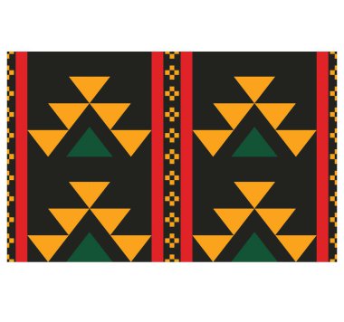 Aztek ve Navajo motiflerinin yer aldığı geometrik etnik Amerikan Yerli kabile desenleri kusursuz bir dekoratif doku oluşturur. Arkaplan, perde, halı, giysi, ambalaj için tasarım, Batik.