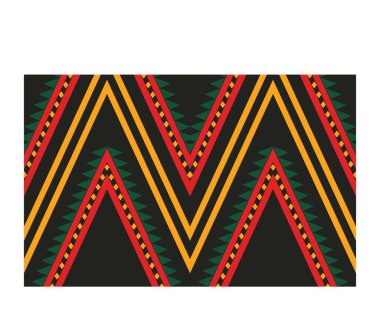 Aztek ve Navajo motiflerinin yer aldığı geometrik etnik Amerikan Yerli kabile desenleri kusursuz bir dekoratif doku oluşturur. Arkaplan, perde, halı, giysi, ambalaj için tasarım, Batik.