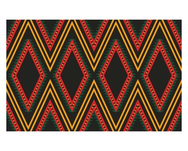Aztek ve Navajo motiflerinin yer aldığı geometrik etnik Amerikan Yerli kabile desenleri kusursuz bir dekoratif doku oluşturur. Arkaplan, perde, halı, giysi, ambalaj için tasarım, Batik.