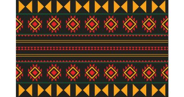 Aztek ve Navajo motiflerinin yer aldığı geometrik etnik Amerikan Yerli kabile desenleri kusursuz bir dekoratif doku oluşturur. Arkaplan, perde, halı, giysi, ambalaj için tasarım, Batik.