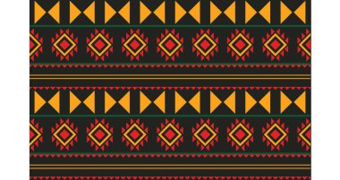 Aztek ve Navajo motiflerinin yer aldığı geometrik etnik Amerikan Yerli kabile desenleri kusursuz bir dekoratif doku oluşturur. Arkaplan, perde, halı, giysi, ambalaj için tasarım, Batik.
