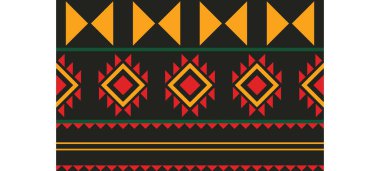Aztek ve Navajo motiflerinin yer aldığı geometrik etnik Amerikan Yerli kabile desenleri kusursuz bir dekoratif doku oluşturur. Arkaplan, perde, halı, giysi, ambalaj için tasarım, Batik.