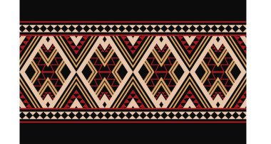 Aztek ve Navajo motiflerinin yer aldığı geometrik etnik Amerikan Yerli kabile desenleri kusursuz bir dekoratif doku oluşturur. Arkaplan, perde, halı, giysi, ambalaj için tasarım, Batik.