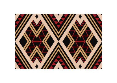 Aztek ve Navajo motiflerinin yer aldığı geometrik etnik Amerikan Yerli kabile desenleri kusursuz bir dekoratif doku oluşturur. Arkaplan, perde, halı, giysi, ambalaj için tasarım, Batik.