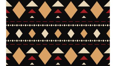 Aztek ve Navajo motiflerinin yer aldığı geometrik etnik Amerikan Yerli kabile desenleri kusursuz bir dekoratif doku oluşturur. Arkaplan, perde, halı, giysi, ambalaj için tasarım, Batik.
