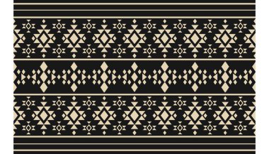 Aztek ve Navajo motiflerinin yer aldığı geometrik etnik Amerikan Yerli kabile desenleri kusursuz bir dekoratif doku oluşturur. Arkaplan, perde, halı, giysi, ambalaj için tasarım, Batik.