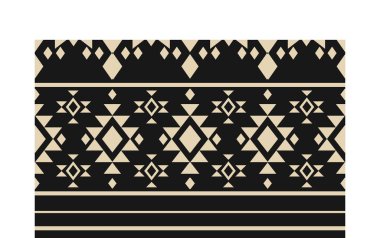 Aztek ve Navajo motiflerinin yer aldığı geometrik etnik Amerikan Yerli kabile desenleri kusursuz bir dekoratif doku oluşturur. Arkaplan, perde, halı, giysi, ambalaj için tasarım, Batik.