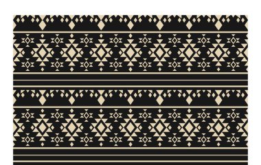Aztek ve Navajo motiflerinin yer aldığı geometrik etnik Amerikan Yerli kabile desenleri kusursuz bir dekoratif doku oluşturur. Arkaplan, perde, halı, giysi, ambalaj için tasarım, Batik.