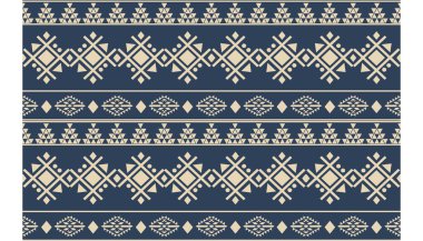 Aztek ve Navajo motiflerinin yer aldığı geometrik etnik Amerikan Yerli kabile desenleri kusursuz bir dekoratif doku oluşturur. Arkaplan, perde, halı, giysi, ambalaj için tasarım, Batik.