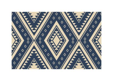 Aztek ve Navajo motiflerinin yer aldığı geometrik etnik Amerikan Yerli kabile desenleri kusursuz bir dekoratif doku oluşturur. Arkaplan, perde, halı, giysi, ambalaj için tasarım, Batik.