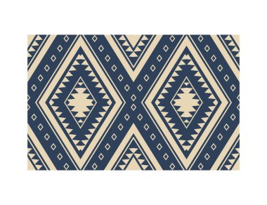 Aztek ve Navajo motiflerinin yer aldığı geometrik etnik Amerikan Yerli kabile desenleri kusursuz bir dekoratif doku oluşturur. Arkaplan, perde, halı, giysi, ambalaj için tasarım, Batik.