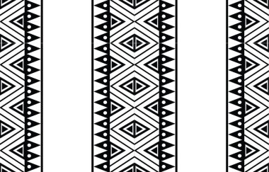 Aztek ve Navajo motiflerinin yer aldığı geometrik etnik Amerikan Yerli kabile desenleri kusursuz bir dekoratif doku oluşturur. Arkaplan, perde, halı, giysi, ambalaj için tasarım, Batik.