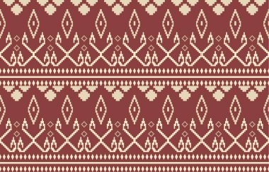 Aztek ve Navajo motiflerinin yer aldığı geometrik etnik Amerikan Yerli kabile desenleri kusursuz bir dekoratif doku oluşturur. Arkaplan, perde, halı, giysi, ambalaj için tasarım, Batik.