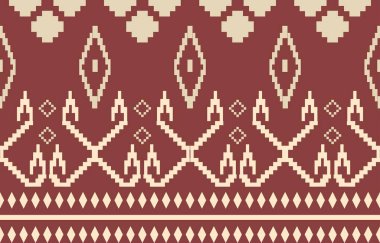 Aztek ve Navajo motiflerinin yer aldığı geometrik etnik Amerikan Yerli kabile desenleri kusursuz bir dekoratif doku oluşturur. Arkaplan, perde, halı, giysi, ambalaj için tasarım, Batik.