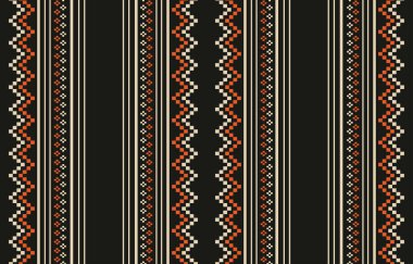 Aztek ve Navajo motiflerinin yer aldığı geometrik etnik Amerikan Yerli kabile desenleri kusursuz bir dekoratif doku oluşturur. Arkaplan, perde, halı, giysi, ambalaj için tasarım, Batik.