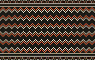 Aztek ve Navajo motiflerinin yer aldığı geometrik etnik Amerikan Yerli kabile desenleri kusursuz bir dekoratif doku oluşturur. Arkaplan, perde, halı, giysi, ambalaj için tasarım, Batik.