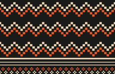 Aztek ve Navajo motiflerinin yer aldığı geometrik etnik Amerikan Yerli kabile desenleri kusursuz bir dekoratif doku oluşturur. Arkaplan, perde, halı, giysi, ambalaj için tasarım, Batik.
