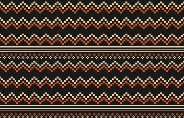 Aztek ve Navajo motiflerinin yer aldığı geometrik etnik Amerikan Yerli kabile desenleri kusursuz bir dekoratif doku oluşturur. Arkaplan, perde, halı, giysi, ambalaj için tasarım, Batik.