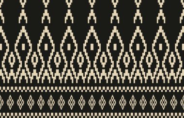 Aztek ve Navajo motiflerinin yer aldığı geometrik etnik Amerikan Yerli kabile desenleri kusursuz bir dekoratif doku oluşturur. Arkaplan, perde, halı, giysi, ambalaj için tasarım, Batik.