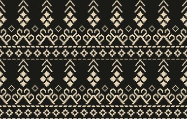 Aztek ve Navajo motiflerinin yer aldığı geometrik etnik Amerikan Yerli kabile desenleri kusursuz bir dekoratif doku oluşturur. Arkaplan, perde, halı, giysi, ambalaj için tasarım, Batik.